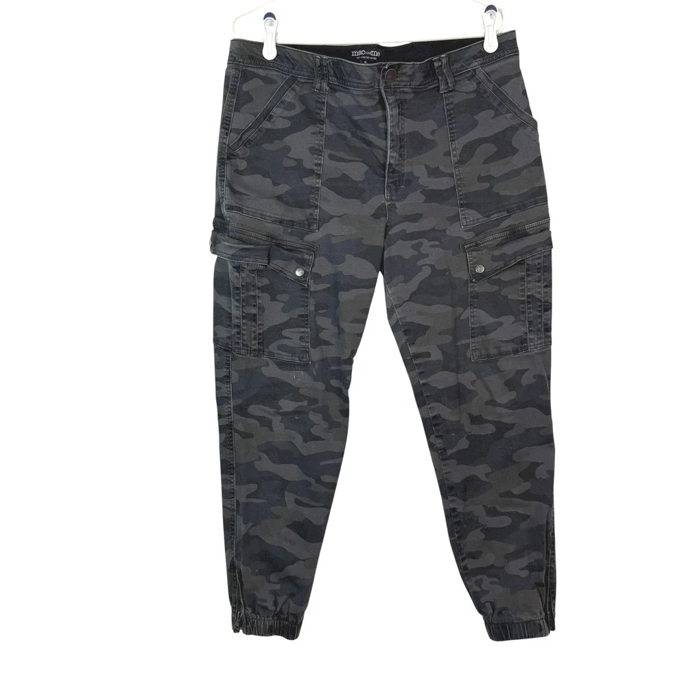 Mac and Me Camo Cargo Pants Jogger Style Ankle‎ Elastic Waist Pockets Sie 16